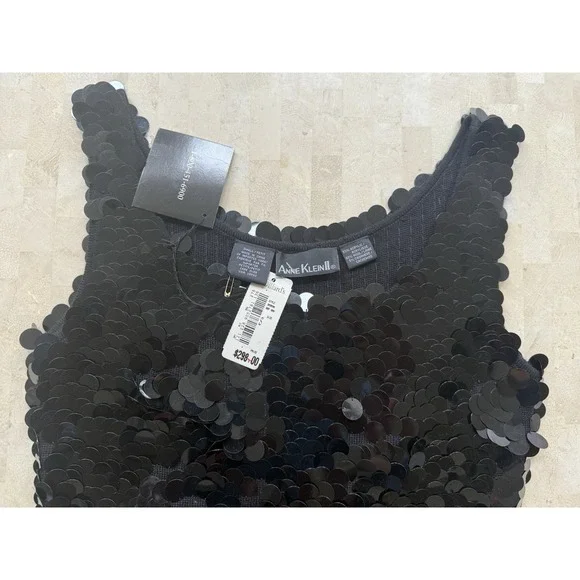 Vintage Anne Klein II Vintage Sequin Cocktail Dress Shrug Set Size SP NWT $700 - Picture 11 of 13
